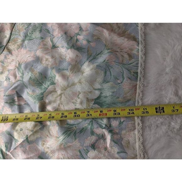 Vintage Lucie Ann Pastel Pink Blue Floral Robe Short Lace Kimono and Nightgown s - Picture 16 of 16